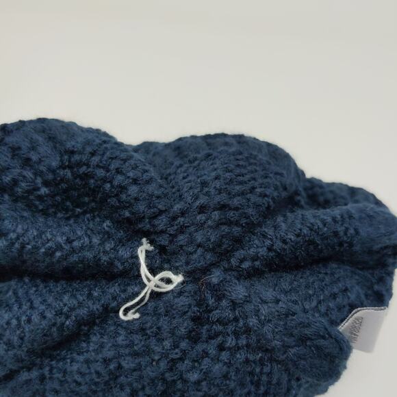 C.C. Women's Cable Knit Beanie Hat Blue Pom Pom Soft Warm 100% Acrylic - Picture 9 of 13